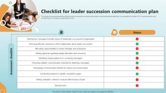 Checklist For Leader Succession Communication Plan