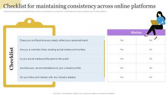 Checklist For Maintaining Consistency Across Online Building A Personal Brand Professional Network