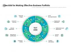 Checklist For Making Effective Business Portfolio