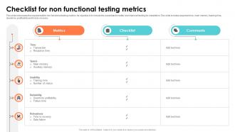 Checklist For Non Functional Testing Metrics