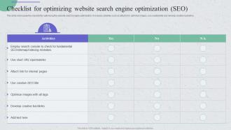 Checklist For Optimizing Website Search Engine Guide For Implementing Strategies To Enhance