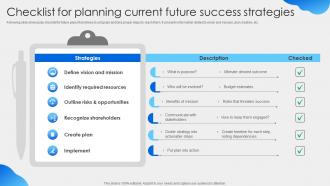 Checklist For Planning Current Future Success Strategies