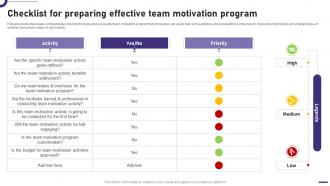 Checklist For Preparing Effective Team Motivation Program
