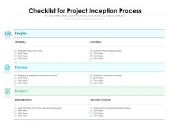 Checklist For Project Inception Process
