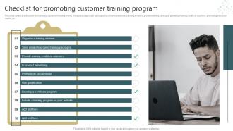 Checklist For Promoting Customer Training Program Conducting Successful Customer