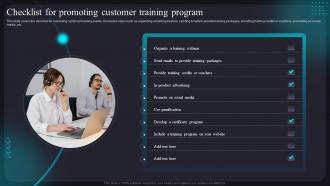 Checklist For Promoting Customer Training Program Improving Customer Assistance