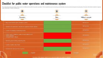 Checklist For Public Water Operations And Maintenance System