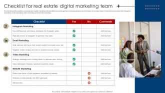 Checklist For Real Estate Digital Marketing Team Digital Marketing Strategies For Real Estate MKT SS V