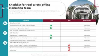 Checklist For Real Estate Offline Marketing Team Innovative Ideas For Real Estate MKT SS V