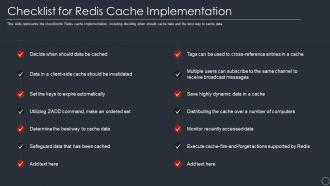 Checklist for redis cache implementation ppt outline infographic template