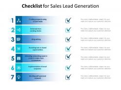 Checklist for sales lead generation