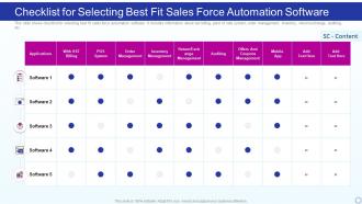Checklist For Selecting Best Fit Sales Force Automation Software