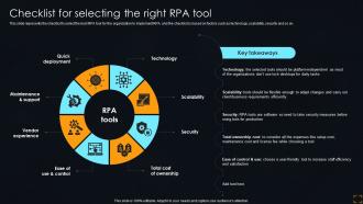 Checklist For Selecting The Right Rpa Tool Streamlining Operations With Artificial Intelligence