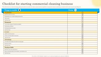 Checklist For Starting Commercial Cleaning Business