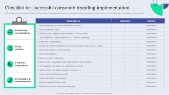 Checklist For Successful Corporate Branding Enhance Brand Equity Administering Product Umbrella