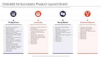 Checklist for successful product launch event strategies for new product launch
