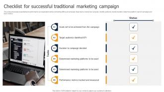 Checklist For Successful Traditional Marketing Campaign Methods To Implement Traditional