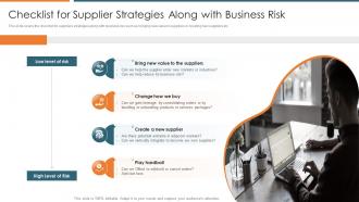 Checklist for supplier strategies along with vendor relationship management strategies