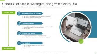 Checklist for supplier strategies key strategies to build an effective supplier relationship