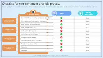 Checklist For Text Sentiment Analysis Process