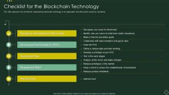 Checklist For The Blockchain Technology Cryptographic Ledger