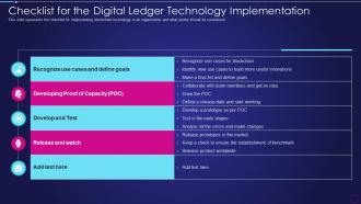 Checklist For The Digital Ledger Technology Implementation Ppt Slides Layout