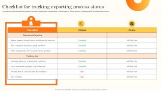 Checklist For Tracking Exporting Brand Promotion Through International MKT SS V