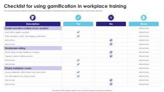 Checklist For Using Gamification In Workplace Training