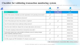 Checklist For Validating Transaction Preventing Money Laundering Through Transaction