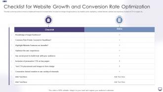 Checklist For Website Growth And Conversion Rate Optimization