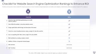 Checklist For Website Search Engine Optimization Rankings To Enhance ROI