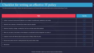 Checklist For Writing An Effective It Policy Information Technology Policy