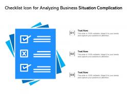 Checklist icon for analyzing business situation complication