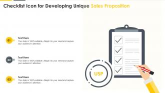 Checklist Icon For Developing Unique Sales Proposition
