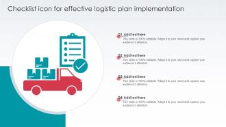 Checklist Icon For Effective Logistic Plan Implementation