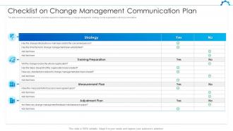 Checklist On Change Management Communication Plan