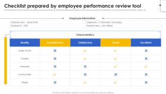 Checklist Prepared By Employee Performance Review Tool