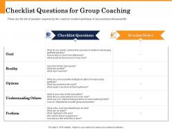 Checklist questions for group coaching internal dialogue ppt powerpoint presentation files