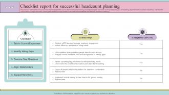 Checklist Report For Successful Headcount Planning