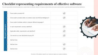 Checklist Representing Requirements Of Effective Software Application Integration Program