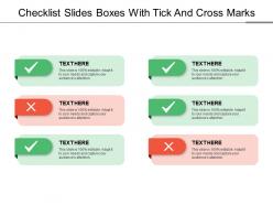 Checklist slides boxes with tick and cross marks
