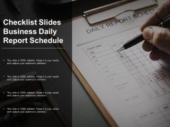 Checklist Slides Business Daily Report Schedule