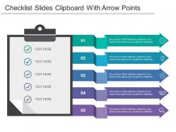 Checklist slides clipboard with arrow points