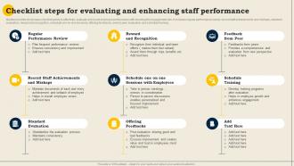 Checklist Steps For Evaluating And Enhancing Staff Performance