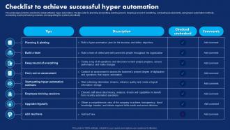 Checklist To Achieve Successful Hyper Automation Hyperautomation Technology Transforming