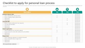 Checklist To Apply For Personal Loan Process