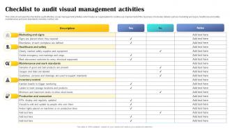 Checklist To Audit Visual Management Activities