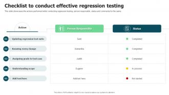 Checklist To Conduct Effective Regression Testing
