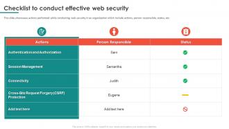 Checklist To Conduct Effective Web Security