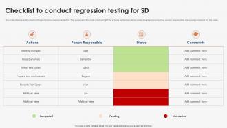 Checklist To Conduct Strategic Implementation Of Regression Testing